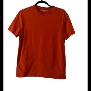 Tommy Hilfiger Mens T Shirt Small Orange Short Sleeve Slim Fit Stretch (0680)